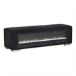 Bowery Hill Black Fabric Bench with Fireplace and Bluetooth Audio