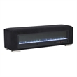 Bowery Hill Black Fabric Bench with Fireplace and Bluetooth Audio