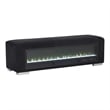 Bowery Hill Black Fabric Bench with Fireplace and Bluetooth Audio