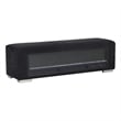 Bowery Hill Black Fabric Bench with Fireplace and Bluetooth Audio