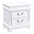 Bowery Hill Transitional 2-Drawer Nightstand with USB Port in White