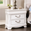 Bowery Hill Transitional 2-Drawer Nightstand with USB Port in White