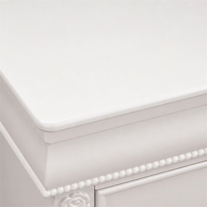 Bowery Hill Transitional 2-Drawer Nightstand with USB Port in White