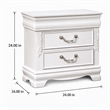 Bowery Hill Transitional 2-Drawer Nightstand with USB Port in White