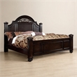 Bowery Hill Solid Wood Queen Panel Bed in Dark Walnut