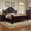 Bowery Hill Solid Wood Queen Panel Bed in Dark Walnut