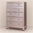 Bowery Hill Contemporary Rose Gold 5-Drawer Chest with Mirrored Accents