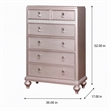 Bowery Hill Contemporary Rose Gold 5-Drawer Chest with Mirrored Accents