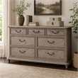 Bowery Hill Solid Wood 7-Drawer Dresser in Rustic Natural Tone Finish