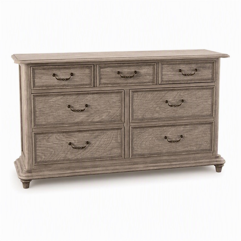 Bowery Hill Solid Wood 7-Drawer Dresser in Rustic Natural Tone Finish