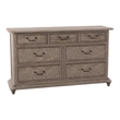 Bowery Hill Solid Wood 7-Drawer Dresser in Rustic Natural Tone Finish