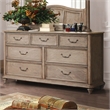 Bowery Hill Solid Wood 7-Drawer Dresser in Rustic Natural Tone Finish