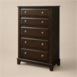 Bowery Hill Solid Wood 5-Drawer Chest in Brown Cherry Finish
