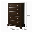 Bowery Hill Solid Wood 5-Drawer Chest in Brown Cherry Finish
