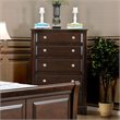 Bowery Hill Solid Wood 5-Drawer Chest in Brown Cherry Finish