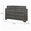 Bowery Hill Wood 10-Drawer Double Dresser in Gray