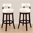 Bowery Hill Faux Leather 29-Inch Bar Stool in White (Set of 2)