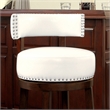 Bowery Hill Faux Leather 29-Inch Bar Stool in White (Set of 2)