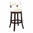 Bowery Hill Faux Leather 29-Inch Bar Stool in White (Set of 2)