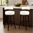 Bowery Hill Faux Leather 29-Inch Bar Stool in White (Set of 2)