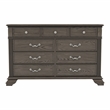 Bowery Hill Traditional 9-Drawer Wood Dresser in Gray Finish