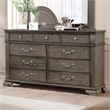 Bowery Hill Traditional 9-Drawer Wood Dresser in Gray Finish