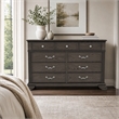 Bowery Hill Traditional 9-Drawer Wood Dresser in Gray Finish