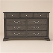 Bowery Hill Traditional 9-Drawer Wood Dresser in Gray Finish