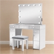 Bowery Hill Solid Wood 3-Piece Vanity Set with USB in White Finish