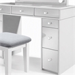 Bowery Hill Solid Wood 3-Piece Vanity Set with USB in White Finish