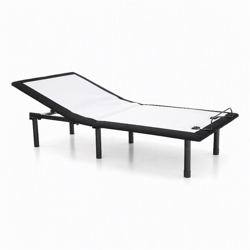 Bowery Hill Adjustable Twin XL Metal Bed Frame in Black