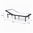 Bowery Hill Adjustable Twin XL Metal Bed Frame in Black