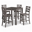 Bowery Hill 5-Piece Rubberwood Counter Height Dining Set in Gray