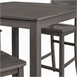 Bowery Hill 5-Piece Rubberwood Counter Height Dining Set in Gray