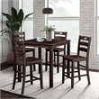 Bowery Hill 5-Piece Rubberwood Counter Height Dining Set in Espresso
