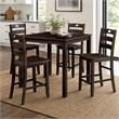Bowery Hill 5-Piece Rubberwood Counter Height Dining Set in Espresso