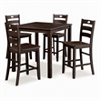 Bowery Hill 5-Piece Rubberwood Counter Height Dining Set in Espresso