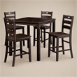 Bowery Hill 5-Piece Rubberwood Counter Height Dining Set in Espresso