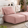 Bowery Hill Chenille and Wood Armless Chair in Pink