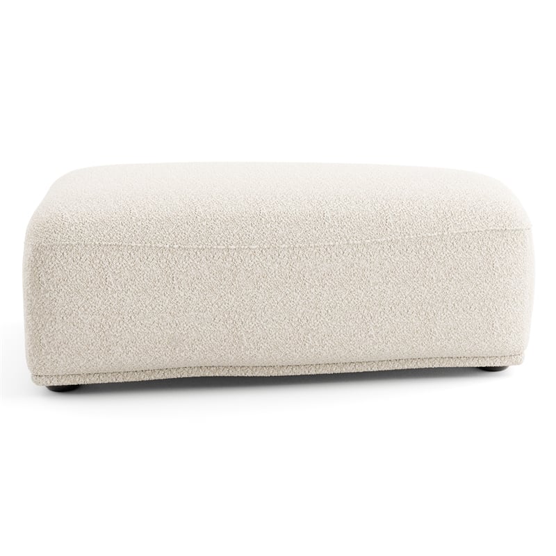 Bowery Hill Boucle Trapezoid Ottoman in Beige