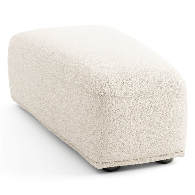 Bowery Hill Boucle Trapezoid Ottoman in Beige