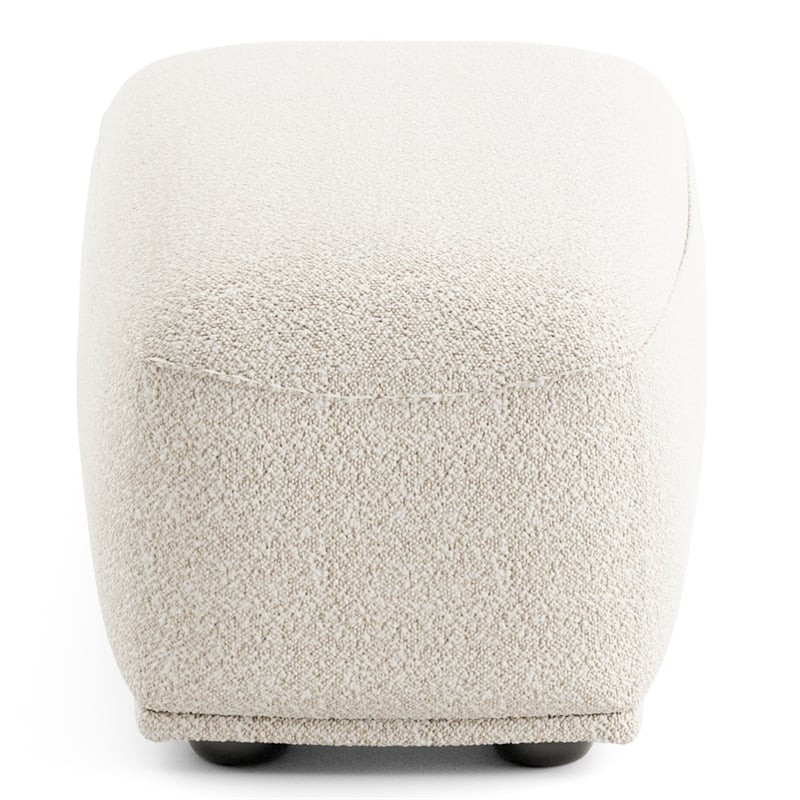 Bowery Hill Boucle Trapezoid Ottoman in Beige