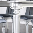 Bowery Hill Wood 84-in Dining Table in Silver Finish with Fluted Legs