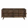 Bowery Hill 8-Cabinet Server in Walnut Rubberwood with Mid-Century Modern Style
