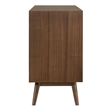 Bowery Hill 8-Cabinet Server in Walnut Rubberwood with Mid-Century Modern Style