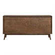 Bowery Hill 8-Cabinet Server in Walnut Rubberwood with Mid-Century Modern Style