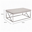 Bowery Hill Contemporary Tufted Faux Leather Bench in White Finish