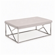Bowery Hill Contemporary Tufted Faux Leather Bench in White Finish
