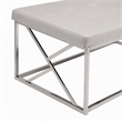 Bowery Hill Contemporary Tufted Faux Leather Bench in White Finish