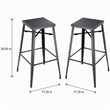 Bowery Hill 26-Inch Metal Bar Stool in Gunmetal (Set of 2)